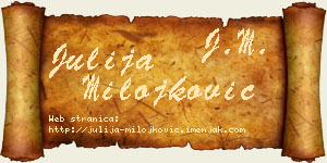 Julija Milojković vizit kartica